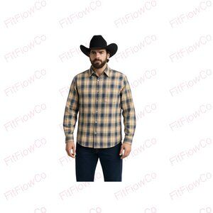 🤠 Wrangler Jeans Co. Men’s Plaid Cotton Shirt XL · Western Style ·100% Cotton